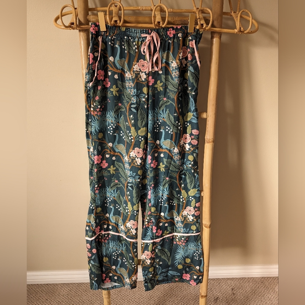 Rifle Paper Co. Summersalt Cloud 9 Emerald Peacock Pyjama Set / Size XS - Picture 6 of 8